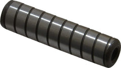 Jergens - 1/2" Diam x 2" Pin Length Alloy Steel Grooved Dowel Pin - C 47-58 & C 60-64 (Surface) Hardness, 1 Beveled & 1 Threaded End - Exact Tooling