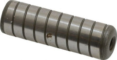 Jergens - 5/8" Diam x 2" Pin Length Alloy Steel Grooved Dowel Pin - C 47-58 & C 60-64 (Surface) Hardness, 1 Beveled & 1 Threaded End - Exact Tooling