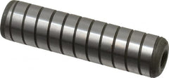 Jergens - 5/8" Diam x 2-1/2" Pin Length Alloy Steel Grooved Dowel Pin - C 47-58 & C 60-64 (Surface) Hardness, 1 Beveled & 1 Threaded End - Exact Tooling