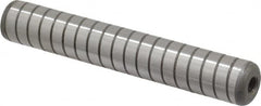 Jergens - 5/8" Diam x 4" Pin Length Alloy Steel Grooved Dowel Pin - C 47-58 & C 60-64 (Surface) Hardness, 1 Beveled & 1 Threaded End - Exact Tooling