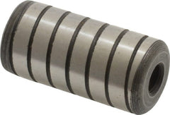 Jergens - 3/4" Diam x 1-1/2" Pin Length Alloy Steel Grooved Dowel Pin - C 47-58 & C 60-64 (Surface) Hardness, 1 Beveled & 1 Threaded End - Exact Tooling