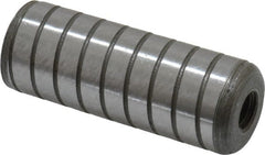 Jergens - 3/4" Diam x 2" Pin Length Alloy Steel Grooved Dowel Pin - C 47-58 & C 60-64 (Surface) Hardness, 1 Beveled & 1 Threaded End - Exact Tooling