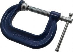 Gibraltar - Regular-Duty 2" Max Opening, 2" Throat Depth, Forged Steel Standard C-Clamp - 3,500 Lb Capacity, 0" Min Opening, Deep Throat - Exact Tooling
