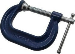 Gibraltar - Regular-Duty 2" Max Opening, 2" Throat Depth, Forged Steel Standard C-Clamp - 3,500 Lb Capacity, 0" Min Opening, Deep Throat - Exact Tooling