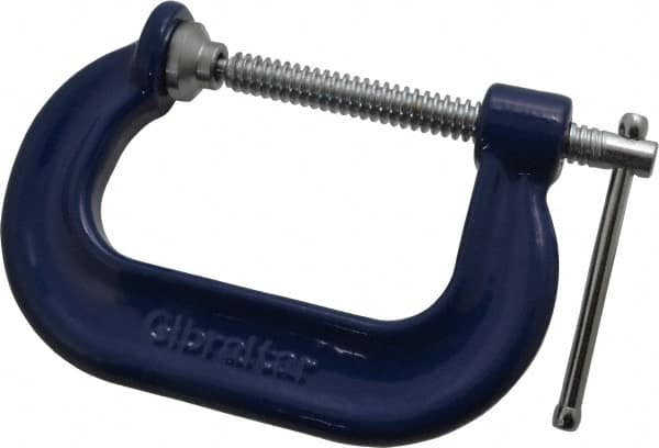 Gibraltar - Regular-Duty 3" Max Opening, 2-3/8" Throat Depth, Forged Steel Standard C-Clamp - 3,500 Lb Capacity, 0" Min Opening, Deep Throat - Exact Tooling