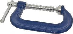 Gibraltar - Regular-Duty 4" Max Opening, 3-1/4" Throat Depth, Forged Steel Standard C-Clamp - 6,200 Lb Capacity, 0" Min Opening, Deep Throat - Exact Tooling