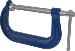 Gibraltar - Regular-Duty 6" Max Opening, 4-1/8" Throat Depth, Forged Steel Standard C-Clamp - 6,600 Lb Capacity, 0" Min Opening, Deep Throat - Exact Tooling