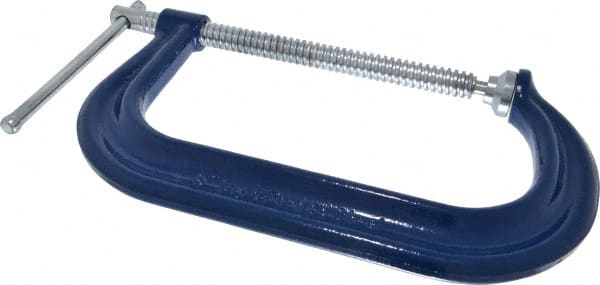 Gibraltar - Regular-Duty 8" Max Opening, 5" Throat Depth, Forged Steel Standard C-Clamp - 6,900 Lb Capacity, 0" Min Opening, Deep Throat - Exact Tooling