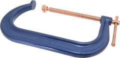Gibraltar - Regular-Duty 10" Max Opening, 6" Throat Depth, Forged Steel Standard C-Clamp - 8,000 Lb Capacity, 2" Min Opening, Deep Throat, Copper Plated Screw - Exact Tooling