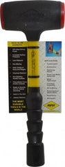 NUPLA - 48 oz Head 2-3/16" Face Diam Urethane Dead Blow Hammer - 14-5/16" OAL, Fiberglass Handle - Exact Tooling