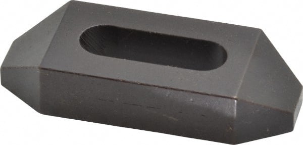 Gibraltar - 5/16, 3/8" Stud, Steel, Plain Strap Clamp - 13/16" Travel, 2-1/2" OAL x 1" Wide x 1/2" High, Black Oxide Finish, Tapered Nose - Exact Tooling