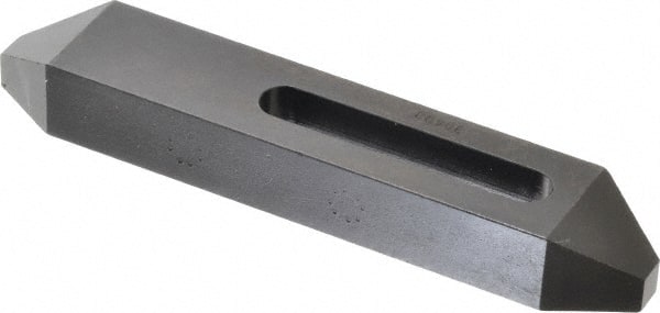 Gibraltar - 5/16, 3/8" Stud, Steel, Plain Strap Clamp - 2-3/16" Travel, 6" OAL x 1-1/8" Wide x 3/4" High, Black Oxide Finish, Tapered Nose - Exact Tooling