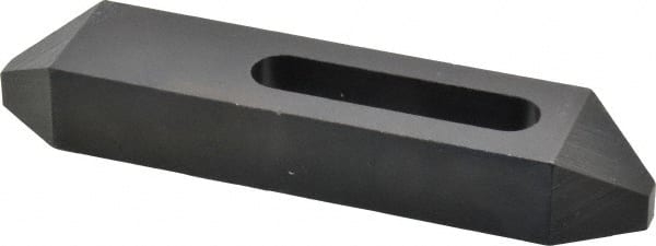 Gibraltar - 1/2" Stud, Steel, Plain Strap Clamp - 2-1/16" Travel, 6" OAL x 1-1/4" Wide x 7/8" High, Black Oxide Finish, Tapered Nose - Exact Tooling