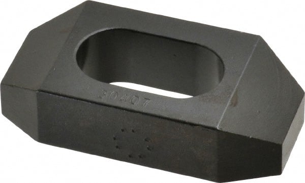 Gibraltar - 5/8" Stud, Steel, Plain Strap Clamp - 9/16" Travel, 2-1/2" OAL x 1-1/4" Wide x 5/8" High, Black Oxide Finish, Tapered Nose - Exact Tooling