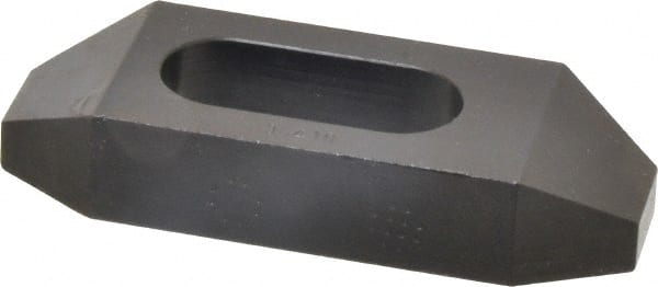 Gibraltar - 3/4" Stud, Steel, Plain Strap Clamp - 1-1/16" Travel, 4" OAL x 1-1/2" Wide x 3/4" High, Black Oxide Finish, Tapered Nose - Exact Tooling