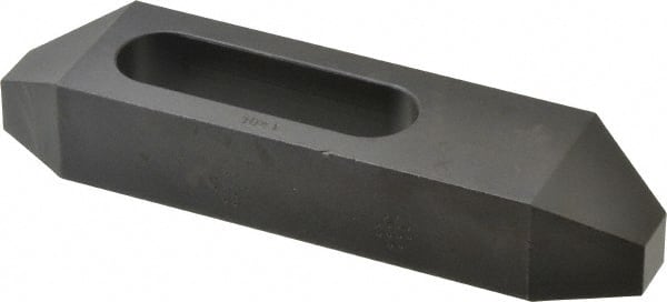 Gibraltar - 3/4" Stud, Steel, Plain Strap Clamp - 1-15/16" Travel, 6" OAL x 1-1/2" Wide x 1" High, Black Oxide Finish, Tapered Nose - Exact Tooling