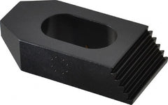 Gibraltar - 5/8" Stud, Steel, Serrated Strap Clamp - 9/16" Travel, 2-1/2" OAL x 1-1/4" Wide x 5/8" High, Black Oxide Finish, Tapered Nose - Exact Tooling