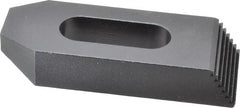 Gibraltar - 5/8" Stud, Steel, Serrated Strap Clamp - 1-3/16" Travel, 4" OAL x 1-1/2" Wide x 3/4" High, Black Oxide Finish, Tapered Nose - Exact Tooling