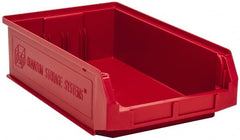 Quantum Storage - 80 Lb. Load Capacity, 19-3/4" Deep, Red Polyethylene Hopper Stacking Bin - 5-7/8" High x 12-3/8" Wide x 19-3/4" Long - Exact Tooling