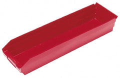 Quantum Storage - 50 Lb. Load Capacity, 17-7/8" Deep, Red Polypropylene Hopper Shelf Bin - 4" High x 6-5/8" Wide x 17-7/8" Long - Exact Tooling