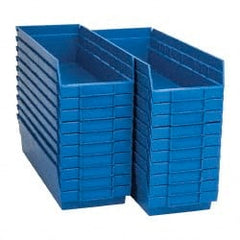 Quantum Storage - 50 Lb. Load Capacity, 17-7/8" Deep, Blue Polypropylene Hopper Shelf Bin - 4" High x 6-5/8" Wide x 17-7/8" Long - Exact Tooling
