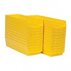 Quantum Storage - 50 Lb. Load Capacity, 17-7/8" Deep, Yellow Polypropylene Hopper Shelf Bin - 4" High x 6-5/8" Wide x 17-7/8" Long - Exact Tooling