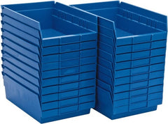 Quantum Storage - 50 Lb. Load Capacity, 11-5/8" Deep, Blue Polypropylene Hopper Shelf Bin - 4" High x 8-3/8" Wide x 11-5/8" Long - Exact Tooling
