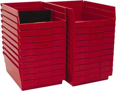 Quantum Storage - 50 Lb. Load Capacity, 11-5/8" Deep, Red Polypropylene Hopper Shelf Bin - 4" High x 8-3/8" Wide x 11-5/8" Long - Exact Tooling