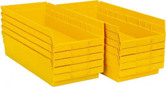 Quantum Storage - 50 Lb. Load Capacity, 17-7/8" Deep, Yellow Polypropylene Hopper Shelf Bin - 4" High x 8-3/8" Wide x 17-7/8" Long - Exact Tooling