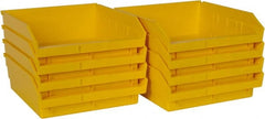 Quantum Storage - 50 Lb. Load Capacity, 11-5/8" Deep, Yellow Polypropylene Hopper Shelf Bin - 4" High x 11-1/8" Wide x 11-5/8" Long - Exact Tooling
