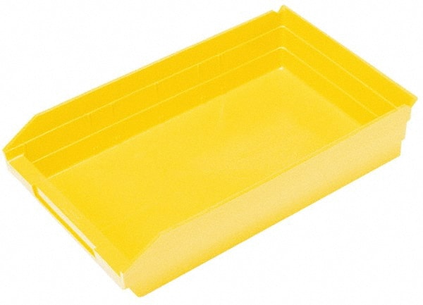 Quantum Storage - 50 Lb. Load Capacity, 17-7/8" Deep, Yellow Polypropylene Hopper Shelf Bin - 4" High x 11-1/8" Wide x 17-7/8" Long - Exact Tooling
