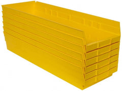 Quantum Storage - 50 Lb. Load Capacity, 23-5/8" Deep, Yellow Polypropylene Hopper Shelf Bin - 4" High x 8-3/8" Wide x 23-5/8" Long - Exact Tooling