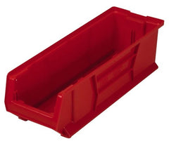 Quantum Storage - 100 Lb. Load Capacity, 23-7/8" Deep, Red Polypropylene Hopper Stacking Bin - 7" High x 8-1/4" Wide x 23-7/8" Long - Exact Tooling