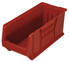 Quantum Storage - 100 Lb. Load Capacity, 23-7/8" Deep, Red Polypropylene Hopper Stacking Bin - 9" High x 8-1/4" Wide x 23-7/8" Long - Exact Tooling