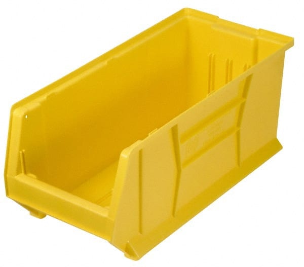 Quantum Storage - 100 Lb. Load Capacity, 23-7/8" Deep, Yellow Polypropylene Hopper Stacking Bin - 9" High x 8-1/4" Wide x 23-7/8" Long - Exact Tooling