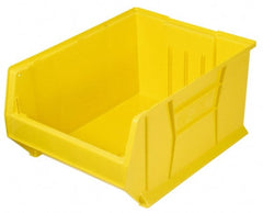 Quantum Storage - 100 Lb. Load Capacity, 23-7/8" Deep, Yellow Polypropylene Hopper Stacking Bin - 12" High x 18-1/4" Wide x 23-7/8" Long - Exact Tooling