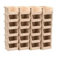 Quantum Storage - 10 Lb. Load Capacity, 5-3/8" Deep, Ivory Polypropylene Hopper Stacking Bin - 3" High x 4-1/8" Wide x 5-3/8" Long - Exact Tooling