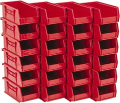 Quantum Storage - 10 Lb. Load Capacity, 7-3/8" Deep, Red Polypropylene Hopper Stacking Bin - 3" High x 4-1/8" Wide x 7-3/8" Long - Exact Tooling