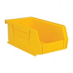 Quantum Storage - 10 Lb. Load Capacity, 7-3/8" Deep, Yellow Polypropylene Hopper Stacking Bin - 3" High x 4-1/8" Wide x 7-3/8" Long - Exact Tooling