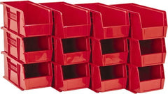 Quantum Storage - 30 Lb. Load Capacity, 10-7/8" Deep, Red Polypropylene Hopper Stacking Bin - 5" High x 5-1/2" Wide x 10-7/8" Long - Exact Tooling