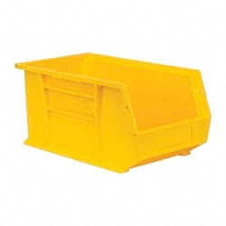 Quantum Storage - 60 Lb. Load Capacity, 14-3/4" Deep, Yellow Polypropylene Hopper Stacking Bin - 7" High x 8-1/4" Wide x 14-3/4" Long - Exact Tooling