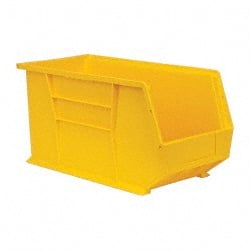 Quantum Storage - 60 Lb. Load Capacity, 18" Deep, Yellow Polypropylene Hopper Stacking Bin - 9" High x 8-1/4" Wide x 18" Long - Exact Tooling
