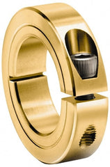 Climax Metal Products - 1" Bore, Steel, One Piece One Piece Split Shaft Collar - 1-3/4" Outside Diam, 1/2" Wide - Exact Tooling