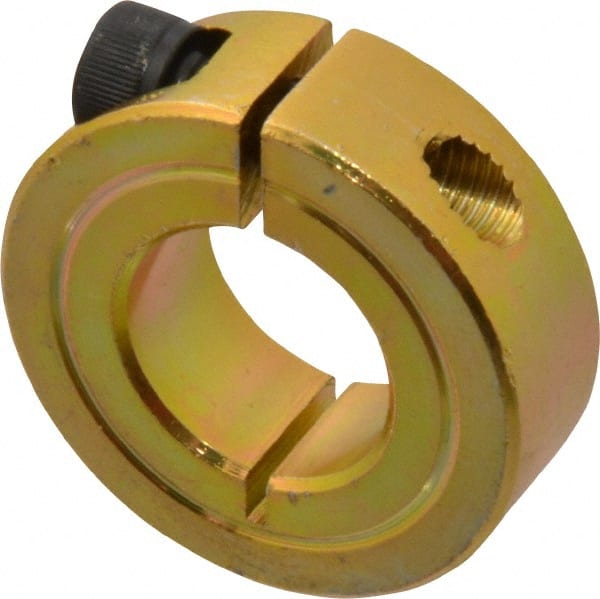 Climax Metal Products - 3/4" Bore, Steel, One Piece One Piece Split Shaft Collar - 1-1/2" Outside Diam, 1/2" Wide - Exact Tooling