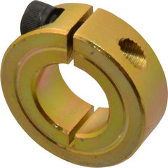 Climax Metal Products - 3/4" Bore, Steel, One Piece One Piece Split Shaft Collar - 1-1/2" Outside Diam, 1/2" Wide - Exact Tooling