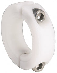 Climax Metal Products - 1-1/16" Bore, Plastic, Two Piece Clamping Shaft Collar - 1-7/8" Outside Diam, 1/2" Wide - Exact Tooling