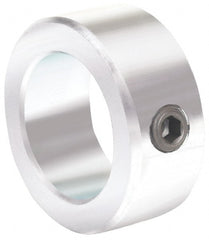 Climax Metal Products - 1-1/2" Bore, Aluminum, One Piece Solid Set Screw Collars - 2-1/4" Outside Diam, 3/4" Wide - Exact Tooling