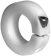 Climax Metal Products - 1-1/16" Bore, Plastic, One Piece One Piece Split Shaft Collar - 1-7/8" Outside Diam, 1/2" Wide - Exact Tooling