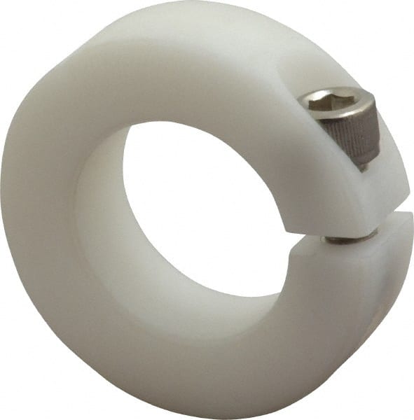 Climax Metal Products - 1" Bore, Plastic, One Piece One Piece Split Shaft Collar - 1-3/4" Outside Diam, 1/2" Wide - Exact Tooling