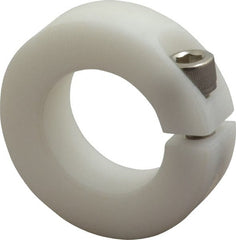 Climax Metal Products - 1" Bore, Plastic, One Piece One Piece Split Shaft Collar - 1-3/4" Outside Diam, 1/2" Wide - Exact Tooling